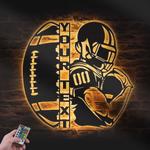american football custom metal wall art led light football player name sign 1
