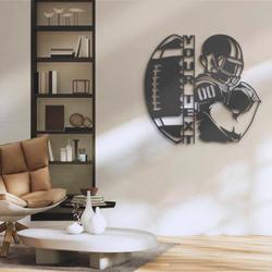 american football custom metal wall art led light football player name sign 2