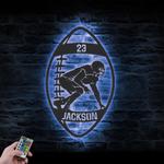 american football custom metal wall art led light player name sign 1