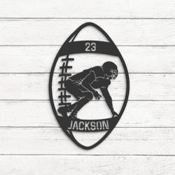 american football custom metal wall art led light player name sign 5