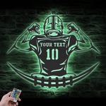 american football custom metal wall art led light player sport name sign 1