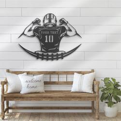 american football custom metal wall art led light player sport name sign 2