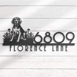 american foxhound house number custom metal address sign dog home number 2