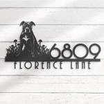 american pitbull house number custom metal address sign dog home number 1