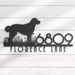 anatolian shepherd house number custom metal address sign dog home number 2