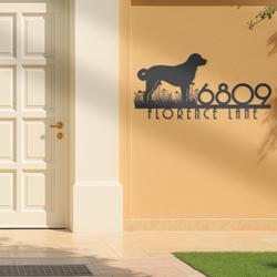 anatolian shepherd house number custom metal address sign dog home number 3
