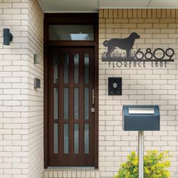 anatolian shepherd house number custom metal address sign dog home number 4