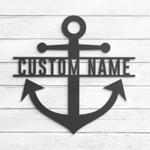 anchor custom metal wall art led light nautical name sign 1