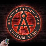 architect custom metal wall art led light interior designer name sign 1