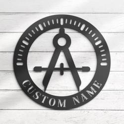 architect custom metal wall art led light interior designer name sign 3