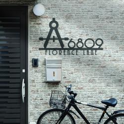 architect house number custom metal address sign architecture home number 2