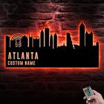 atlanta skyline custom metal wall art led light cityscape name sign 1