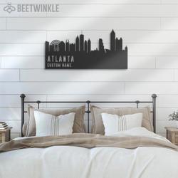 atlanta skyline custom metal wall art led light cityscape name sign 4
