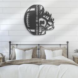 ball american football custom metal wall art led light player name sign 2