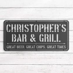 bar and grill custom metal wall art led light barbecue decoration 2