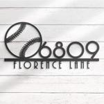 baseball house number custom metal address sign 1