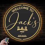 basement bar custom metal wall art led light home pub name sign 1