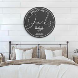 basement bar custom metal wall art led light home pub name sign 6