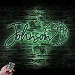 basketball custom metal wall art led light player lover sign home 1
