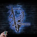 bass clarinet musical instrument custom metal wall art led light 1