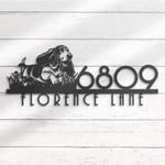 basset hound house number custom metal address sign dog home number 1