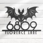 bat house number custom metal address sign personalized vampire home number 1