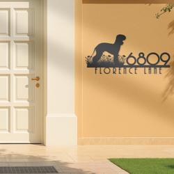 bedlington terrier house number custom metal address sign dog home number 2