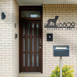 bedlington terrier house number custom metal address sign dog home number 4