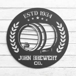 beer bar custom metal wall art led light brewing company name sign 3