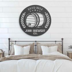 beer bar custom metal wall art led light brewing company name sign 4