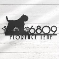Bouviers des Flandres House Number Custom Metal Address Sign Dog Home Number