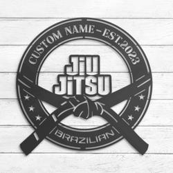 brazilian jiu jitsu belt custom metal wall art with led light 3