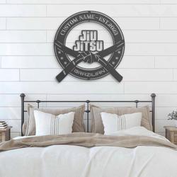 brazilian jiu jitsu belt custom metal wall art with led light 4