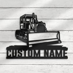 bulldozer driver excavator custom metal wall art led light 5