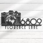 camera mountain forest house number custom metal address sign 1