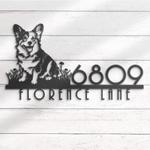 cardigan welsh corgi house number custom metal address sign 1
