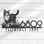 cat house number custom metal address sign cat home number 1
