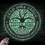 cead mile failte celtic irish pride custom metal wall art led light 1