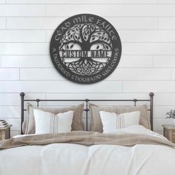 cead mile failte celtic irish pride custom metal wall art led light 4
