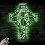 celtic cross irish symbol of eternity custom metal wall art led light 1