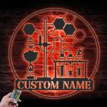 chemistry teacher custom metal wall art led light chemist name sign 1