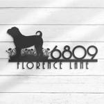 chinese shar pei house number custom metal address sign dog home number 1
