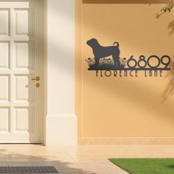 chinese shar pei house number custom metal address sign dog home number 2