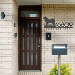 chinese shar pei house number custom metal address sign dog home number 4