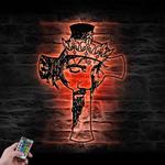 christ jesus king of kings custom metal wall art led light 1