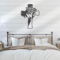 christ jesus king of kings custom metal wall art led light 3