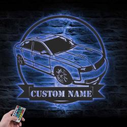 classic car custom metal wall art led light mechanic repair decoration 4