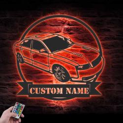 classic car custom metal wall art led light mechanic repair decoration 5
