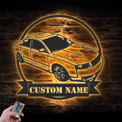 classic car custom metal wall art led light mechanic repair decoration 6