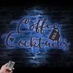 coffee cocktail custom metal wall art led light bar sign 1
